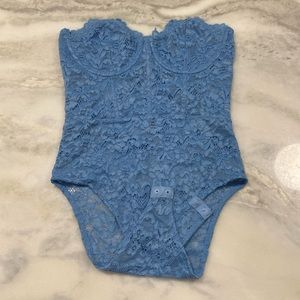 Beautiful blue lace bodysuit Zara size M